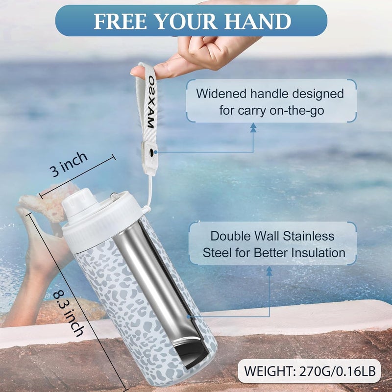 Max&So Sealed Can Cooler Fizz Lid Can Cover for 12 oz Regular, Slim Skinny Cans & As Thermal Bottle, 4-in-1 Insulated Vacuum Stainless Steel Carbonated Cold Drink Holder - Leopard - Image 2